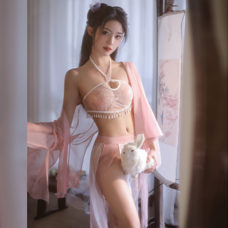 Image of Battle robe ancient style erotic underwear passion midnight charm Hanfu uniform temptation flirting hot passion pajamas